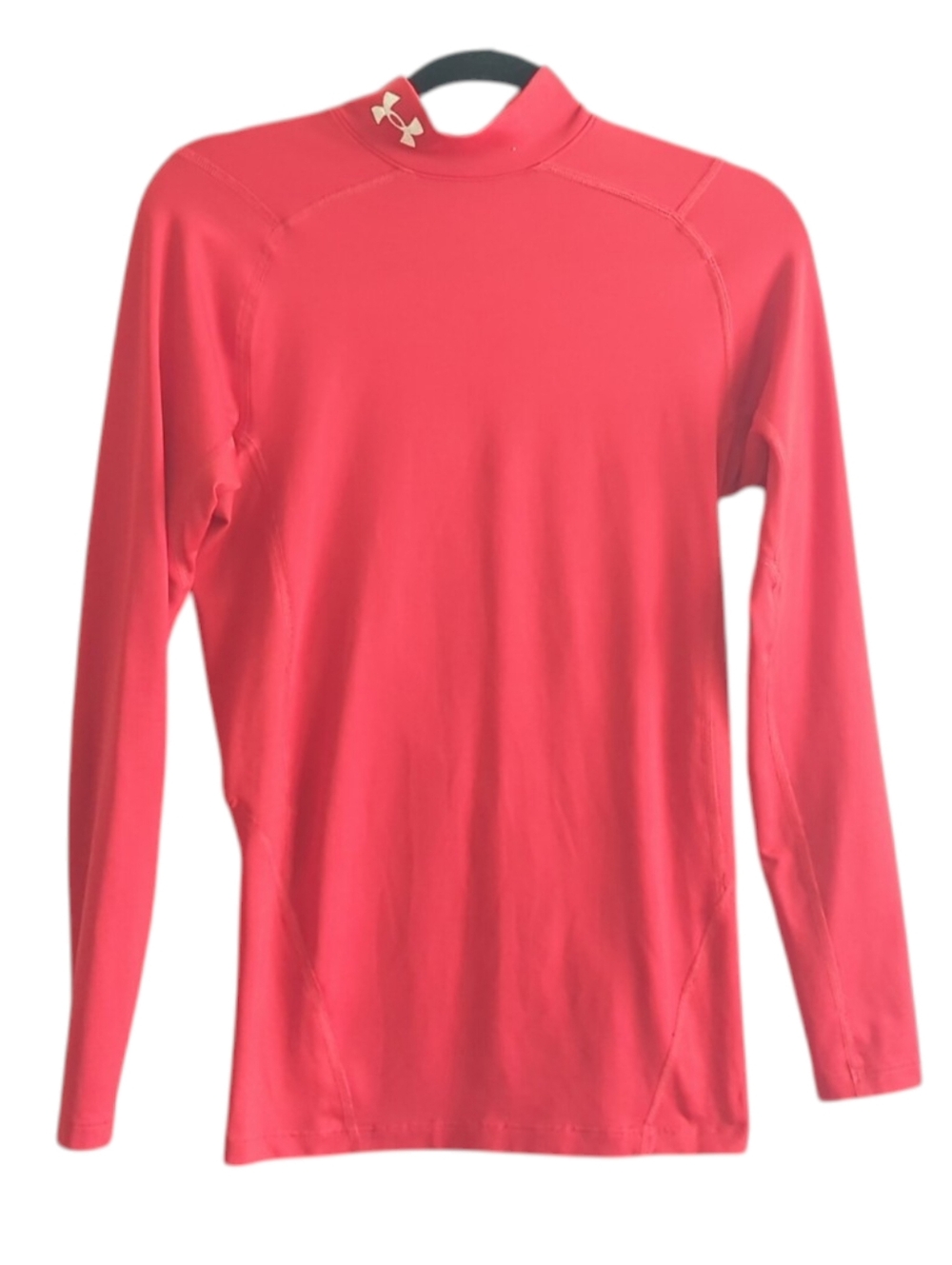 Under Armour Red Compression Cold Gear High Neck Long Sleeve Pullover Shirt Sz M